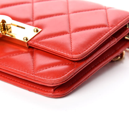 Chanel Lambskin Quilted Golden Class Wallet on Chain WOC Red 9 of 13