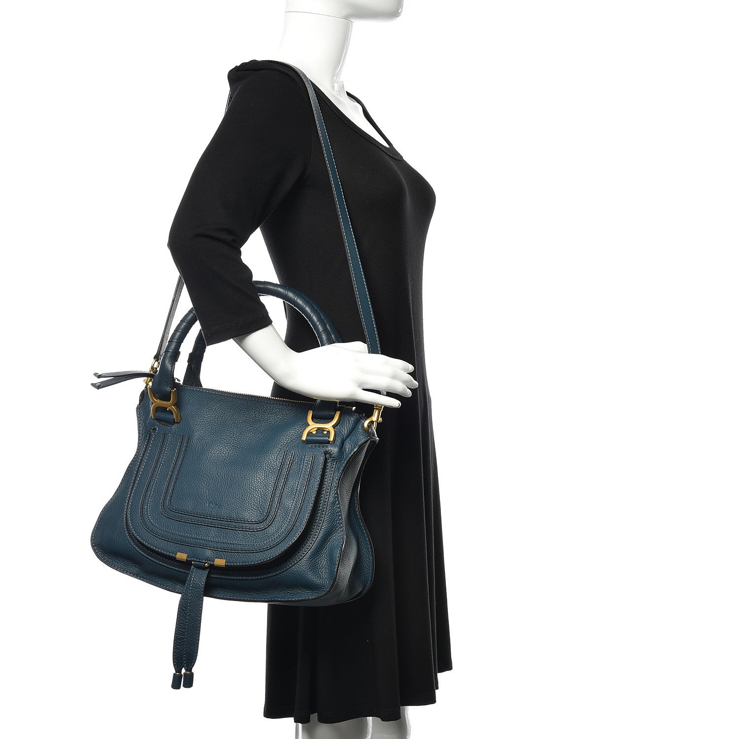Chloe Calfskin Medium Marcie Satchel Navy Ink 2 of 11