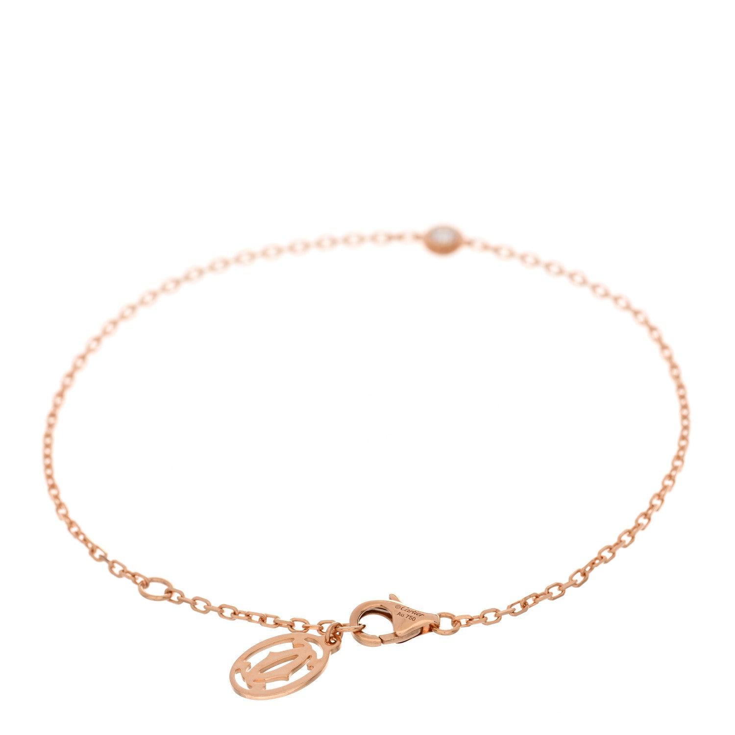 Cartier 18K Pink Gold Diamond SM D'Amour Bracelet 2 of 4