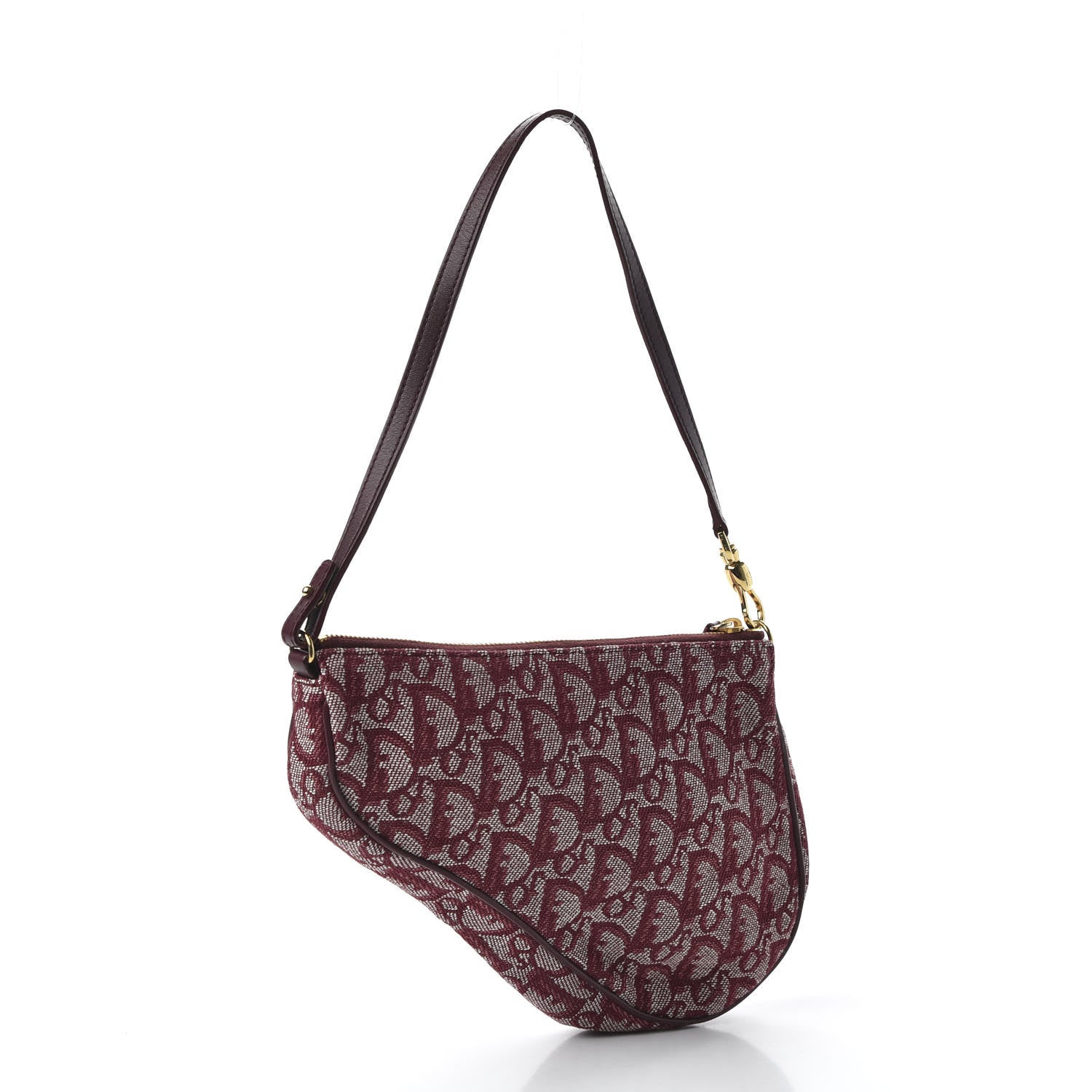 Christian Dior Monogram Mini Saddle Pochette Burgundy 3 of 10