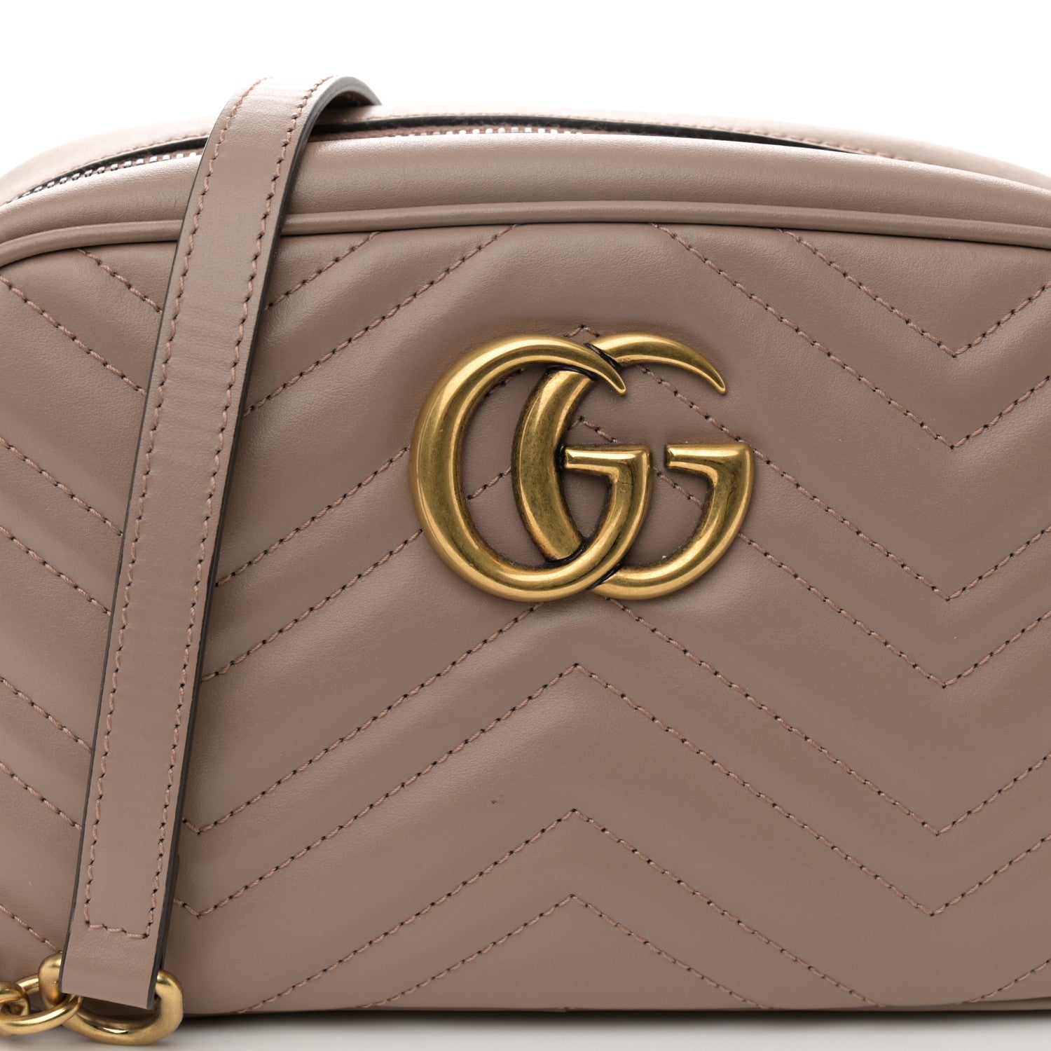Gucci Calfskin Matelasse Small GG Marmont Chain Shoulder Bag Porcelain Rose 8 of 11