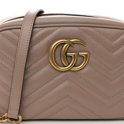 Gucci Calfskin Matelasse Small GG Marmont Chain Shoulder Bag Porcelain Rose 8 of 11