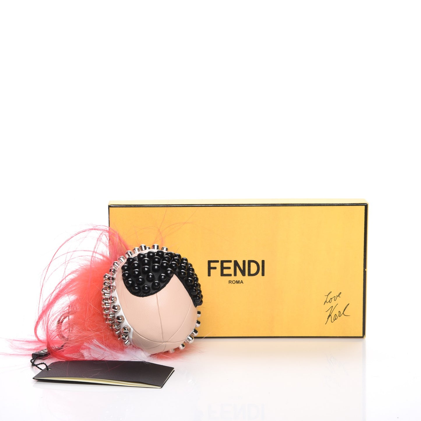 Lambskin Goat Fur Studded Punkarlito Bag Charm Azalea