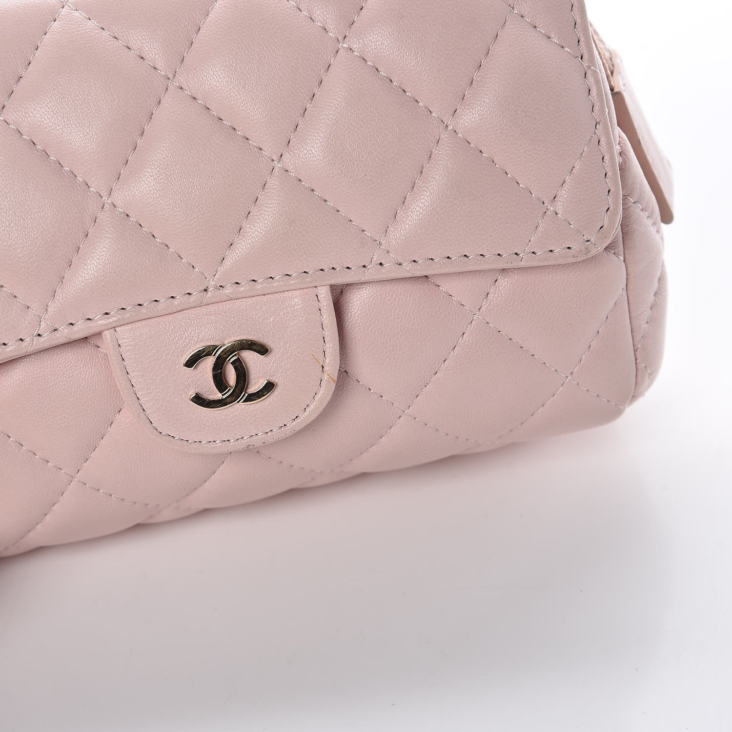 Chanel Lambskin Quilted Flap Cosmetic Case Light Pink 12 of 13