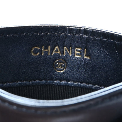 Chanel Metallic Lambskin Quilted Card Holder Dark Blue 9 of 10