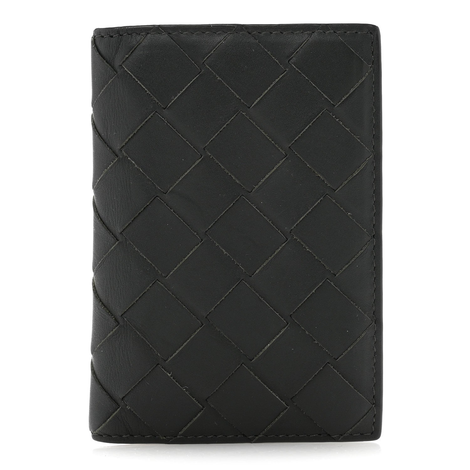 Bottega Veneta Nappa Maxi Intrecciato Bi-Fold Card Holder Kaki Olive Oil 1 of 8