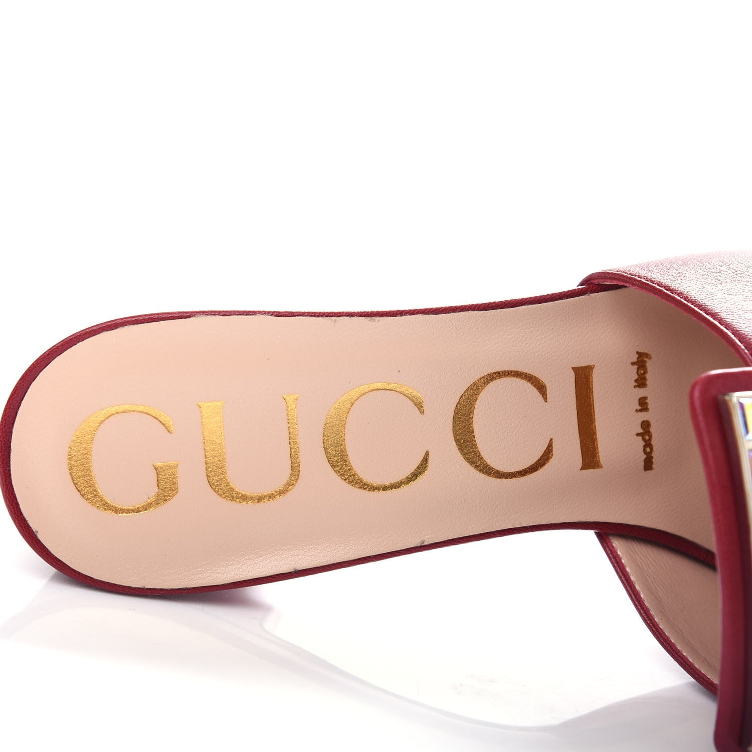 Gucci Malaga Kid Crystal Square G Madelyn Mules 37.5 Romantic Cerise 8 of 11