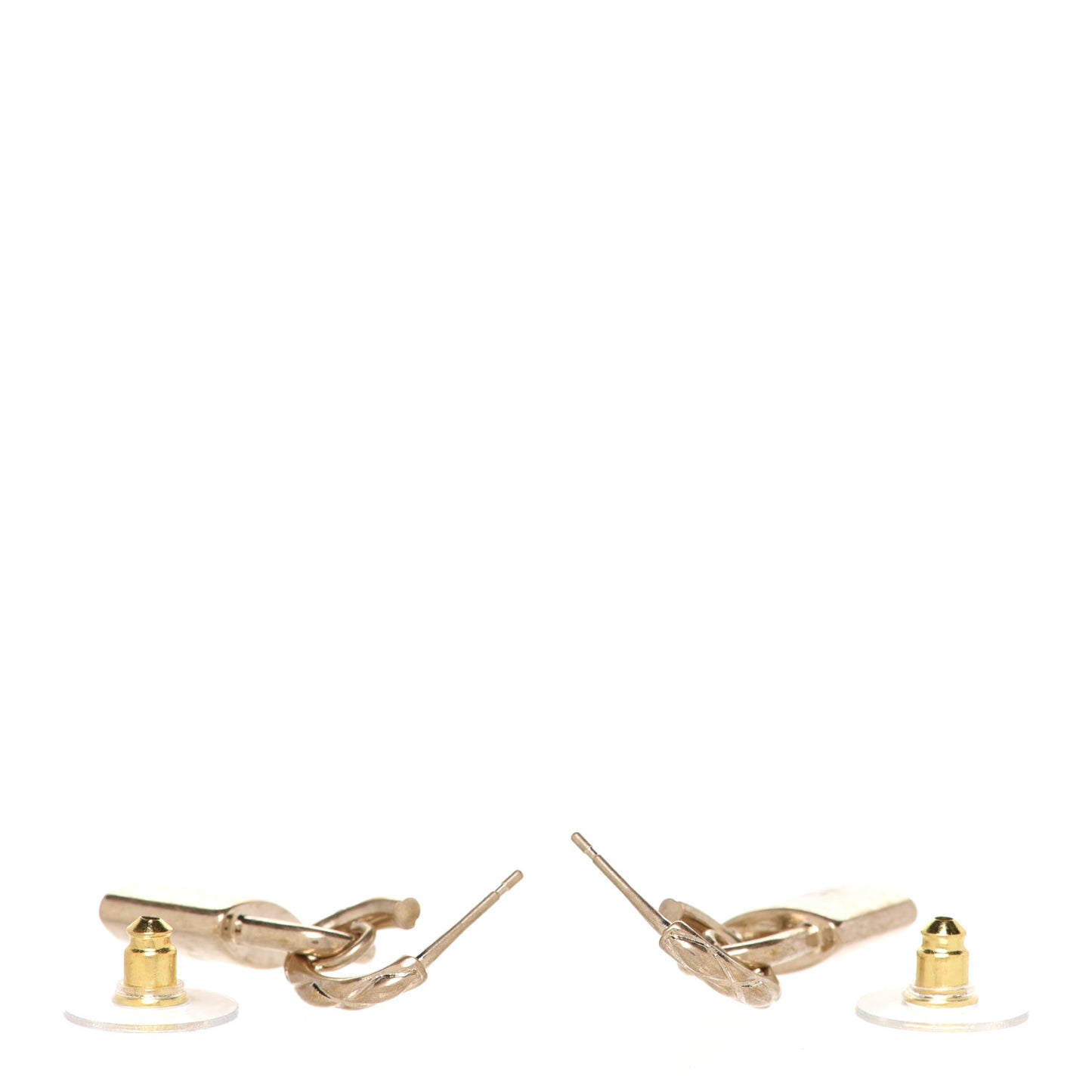 Metal Lock Drop Earrings Light Gold