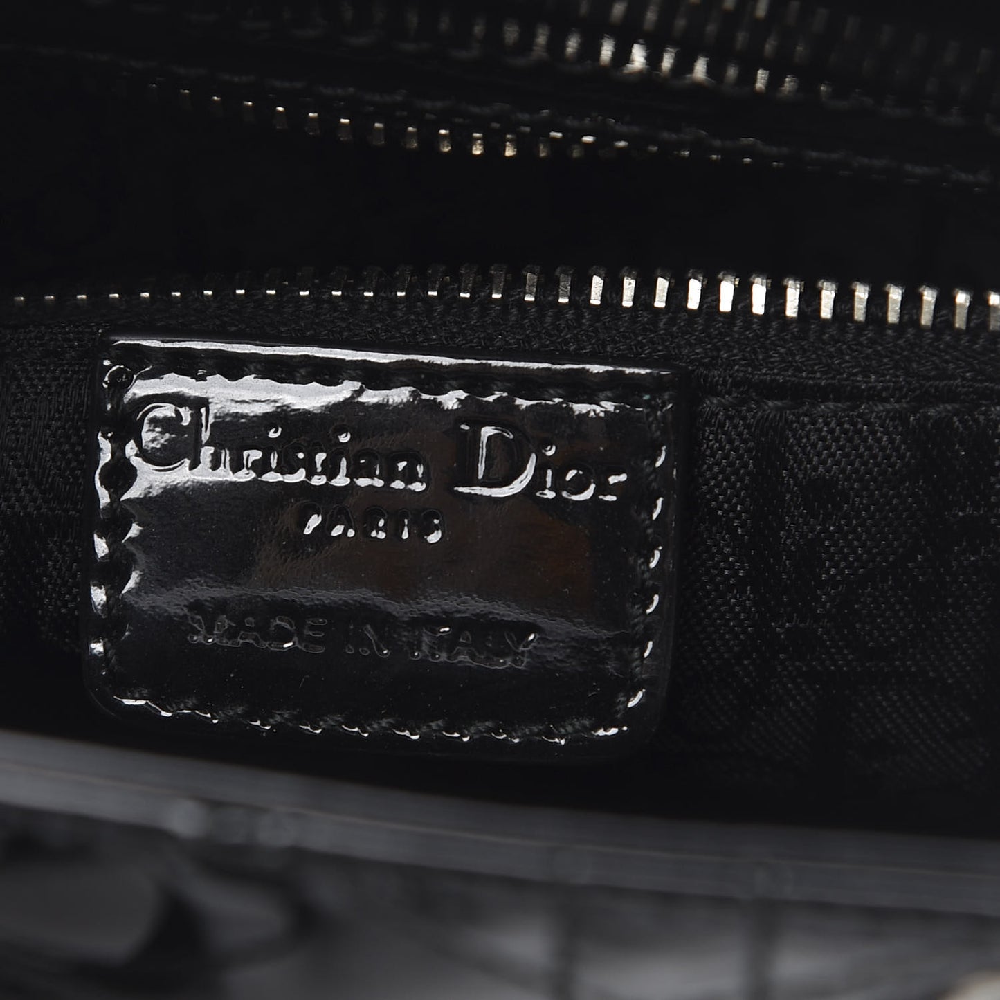 Patent Cannage Mini Lady Dior Black