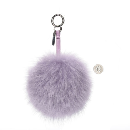 Fendi Fox Fur Shiny Nappa Bi-Color R ABCharm Bag Charm Lilla Blue Violetta 2 of 5