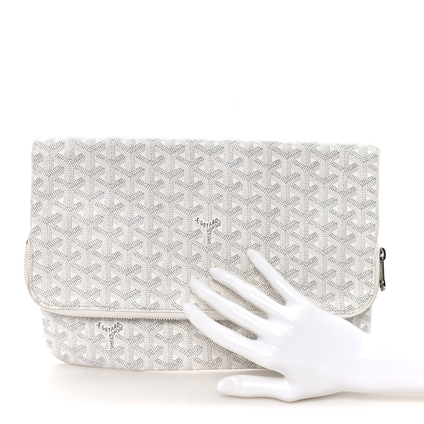 Goyardine Sainte Marie Soft Clutch White