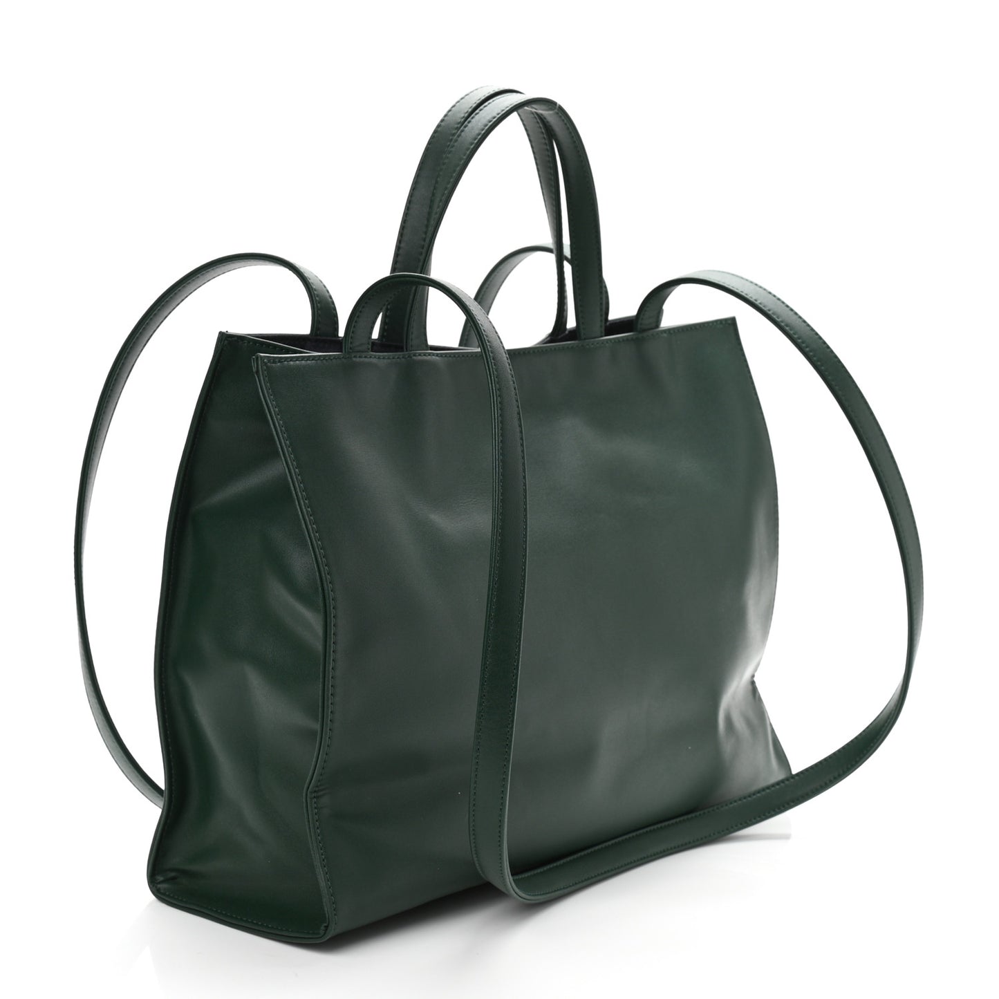 Vegan Leather Medium Shopping Bag Dark Olive