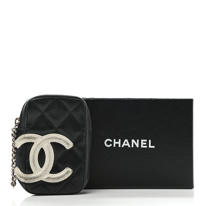 Chanel Calfskin Quilted Cambon Zip Around Cosmetic Pouch Black 3 of 14