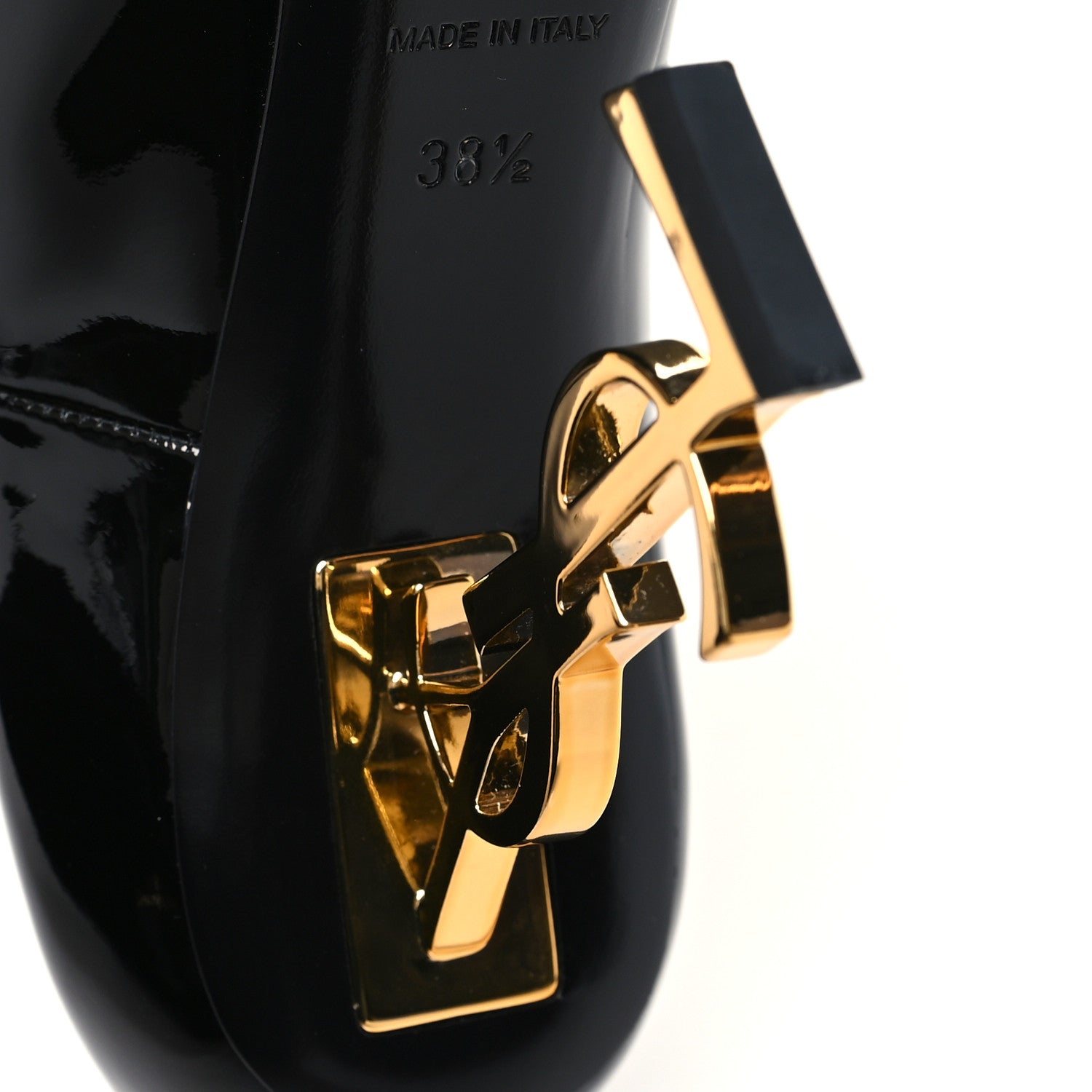 Saint Laurent Patent Opyum 110 Pumps 38.5 Black Gold 7 of 10