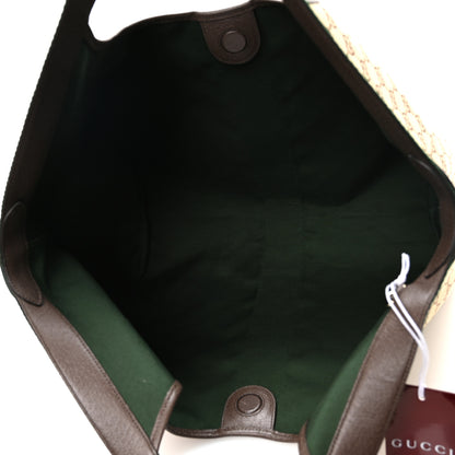 Gucci GG Monogram Web Large Giglio Tote Beige Brown 6 of 10