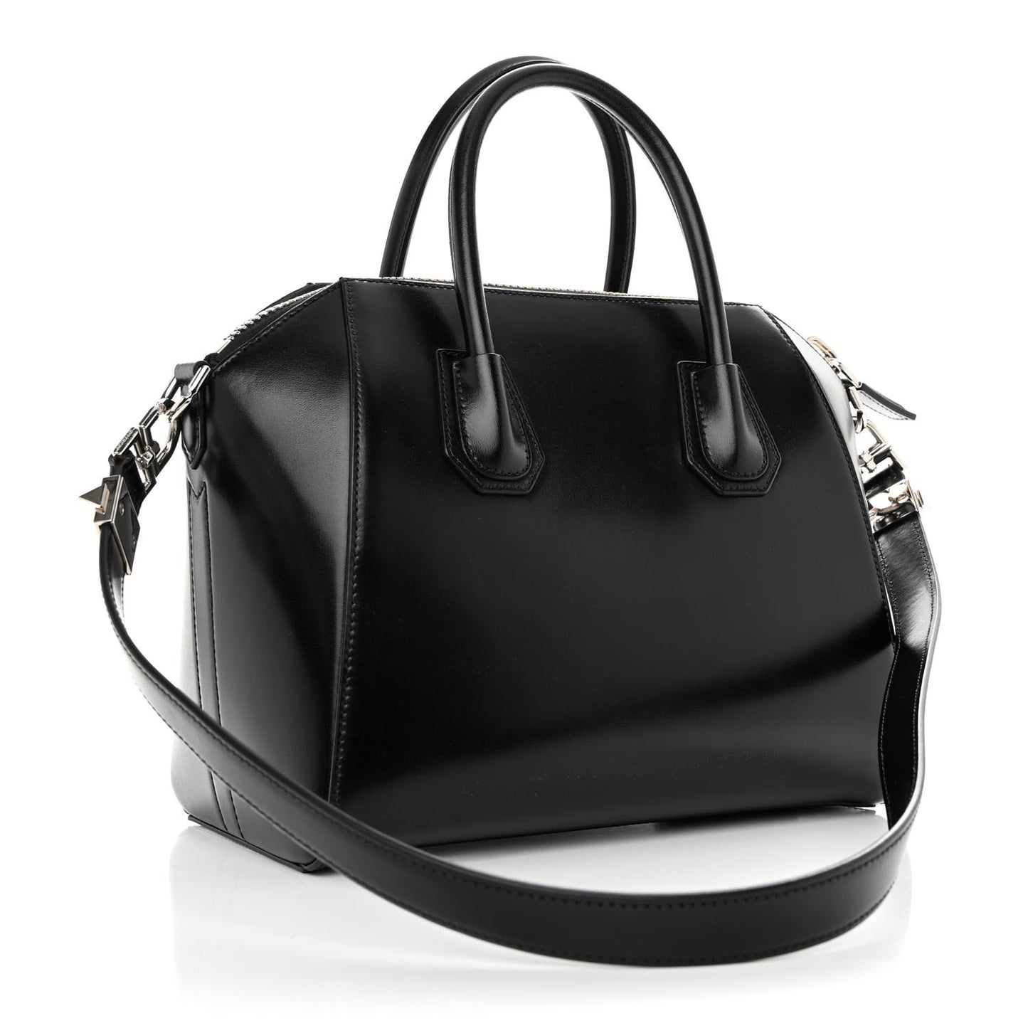Shiny Lord Calfskin Medium Antigona Black