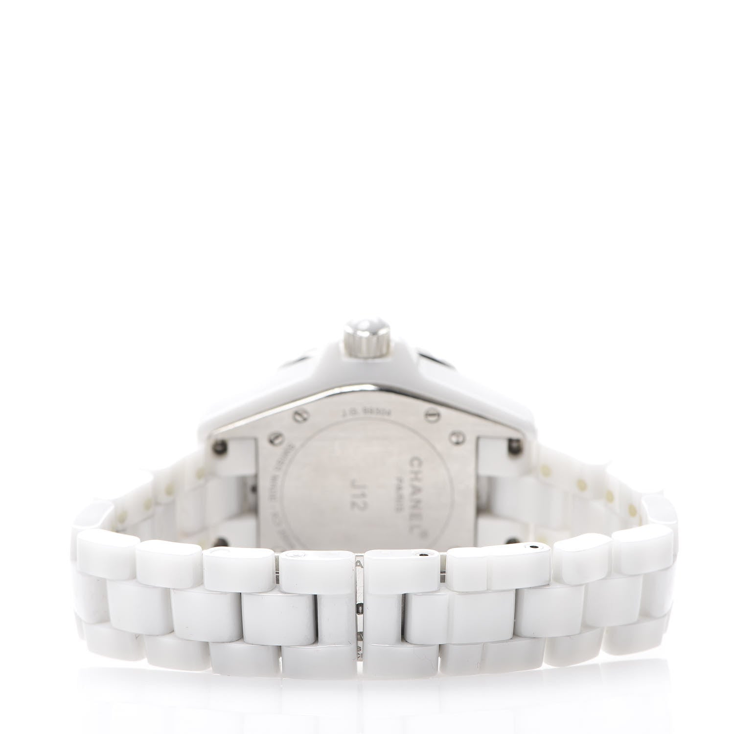 Chanel Stainless Steel Ceramic Diamond 33mm J12 Quartz Watch White 3 of 7
