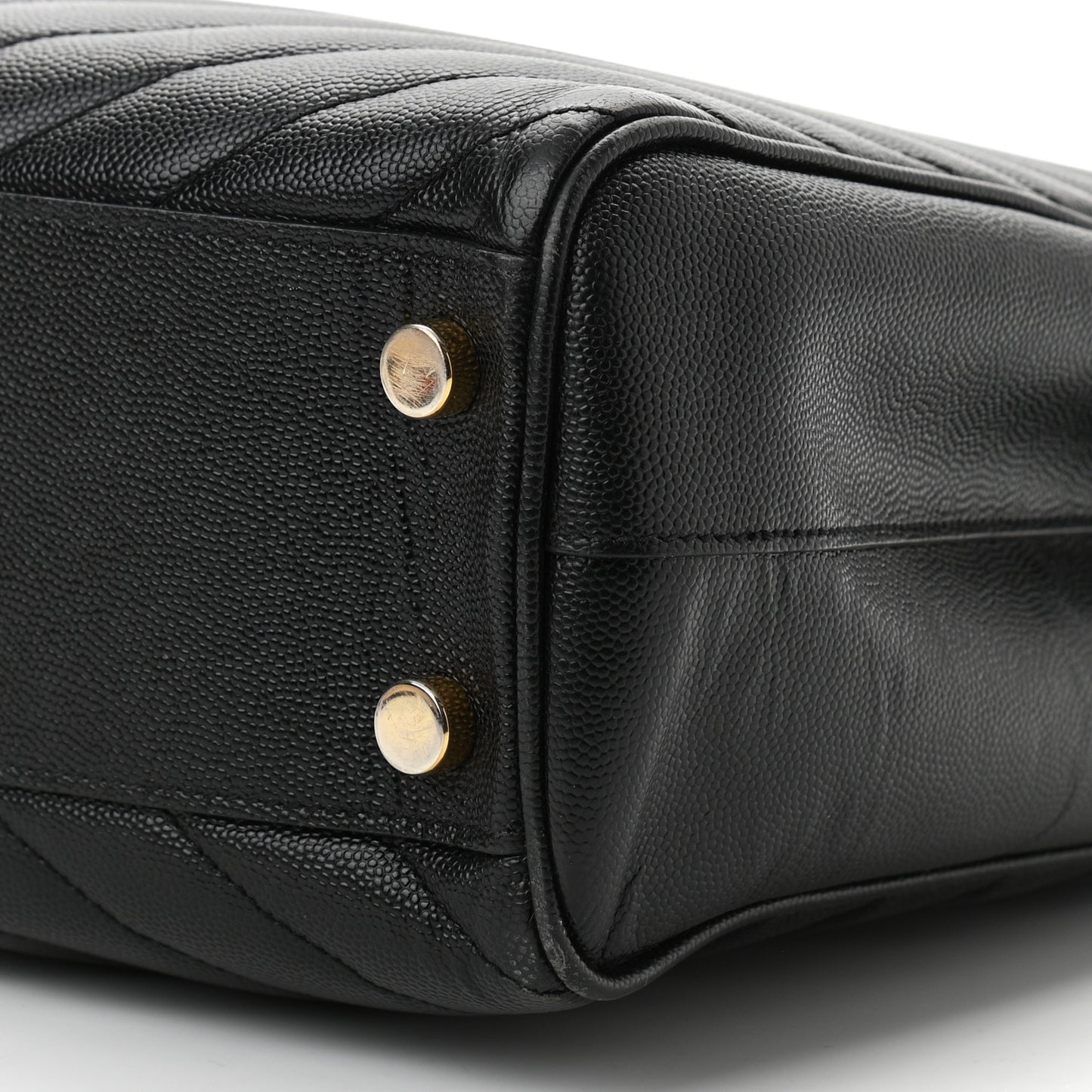 Grain De Poudre Matelasse Chevron Monogram Shopping Bag Black