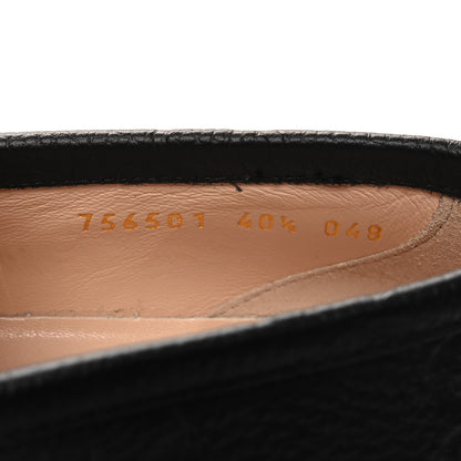 Gucci Piuma Calfskin Embossed Womens Jeanne Platform Lug Sole 30/45mm Loafers 40.5 Black 6 of 8