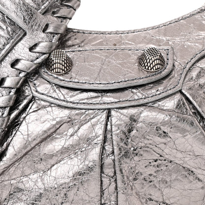 Balenciaga Metallic Agneau Arena Le Cagole Shoulder Bag XS Silver 9 of 11