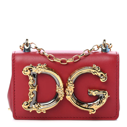 Dolce & Gabbana Nappa DG Girls Shoulder Bag Red 1 of 8