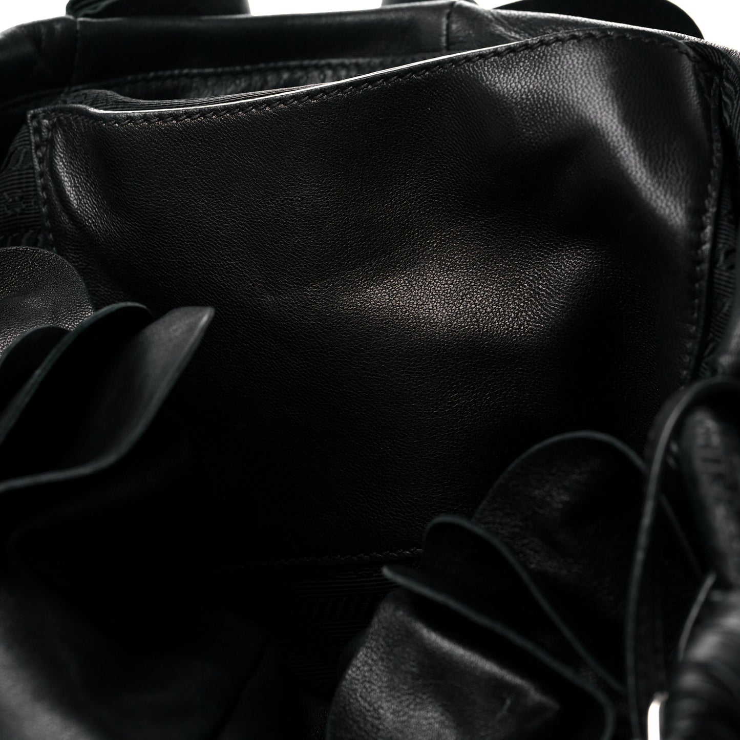 Nappa Ruffle Hobo Black