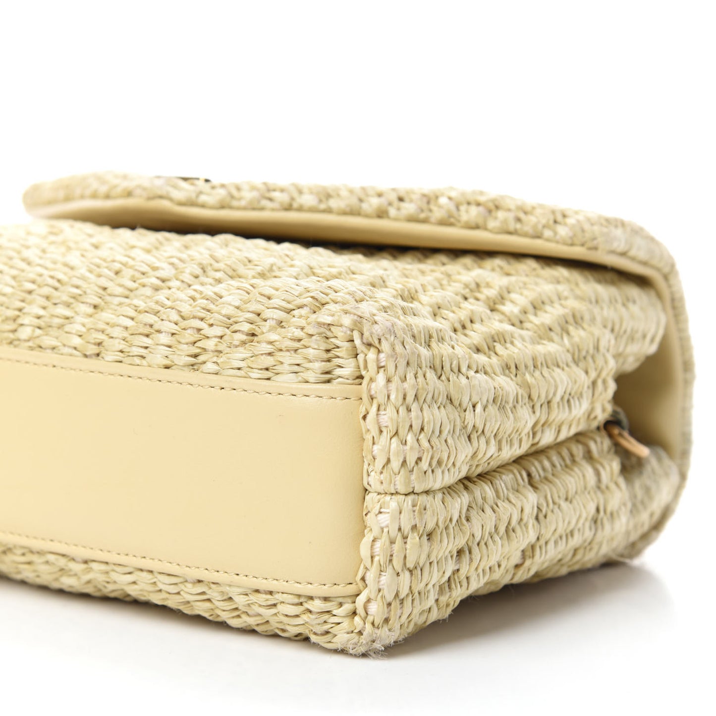 Raffia Monogram Toy Loulou Chain Satchel Naturale