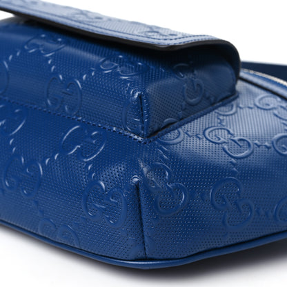 Gucci Calfskin GG Tennis Embossed Pocket Belt Bag 90 Intense Metal Blue 10 of 10
