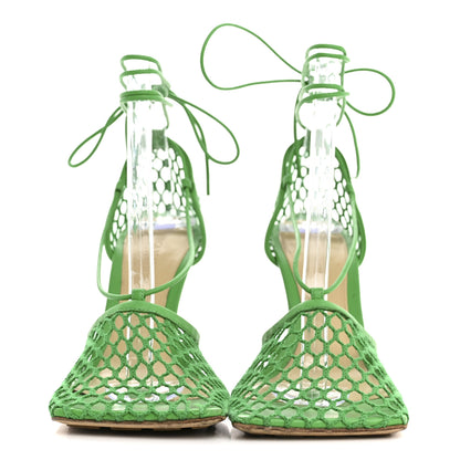 Bottega Veneta Mesh Nappa Stretch Ankle Tie 90mm Sandals 39 Grass 3 of 10
