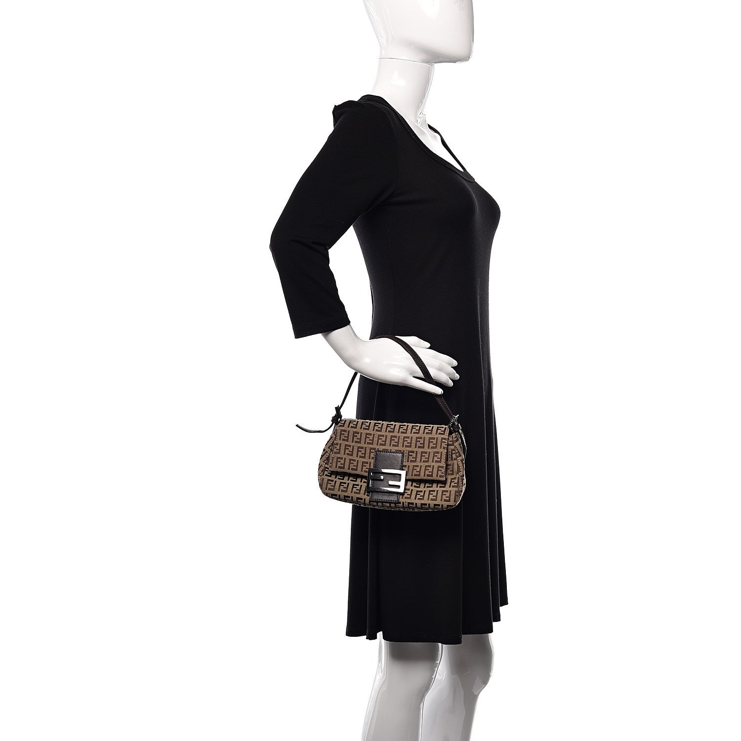 Fendi Zucchino Vitello Mini Mama Baguette Mogano Panna Bruciato 2 of 12
