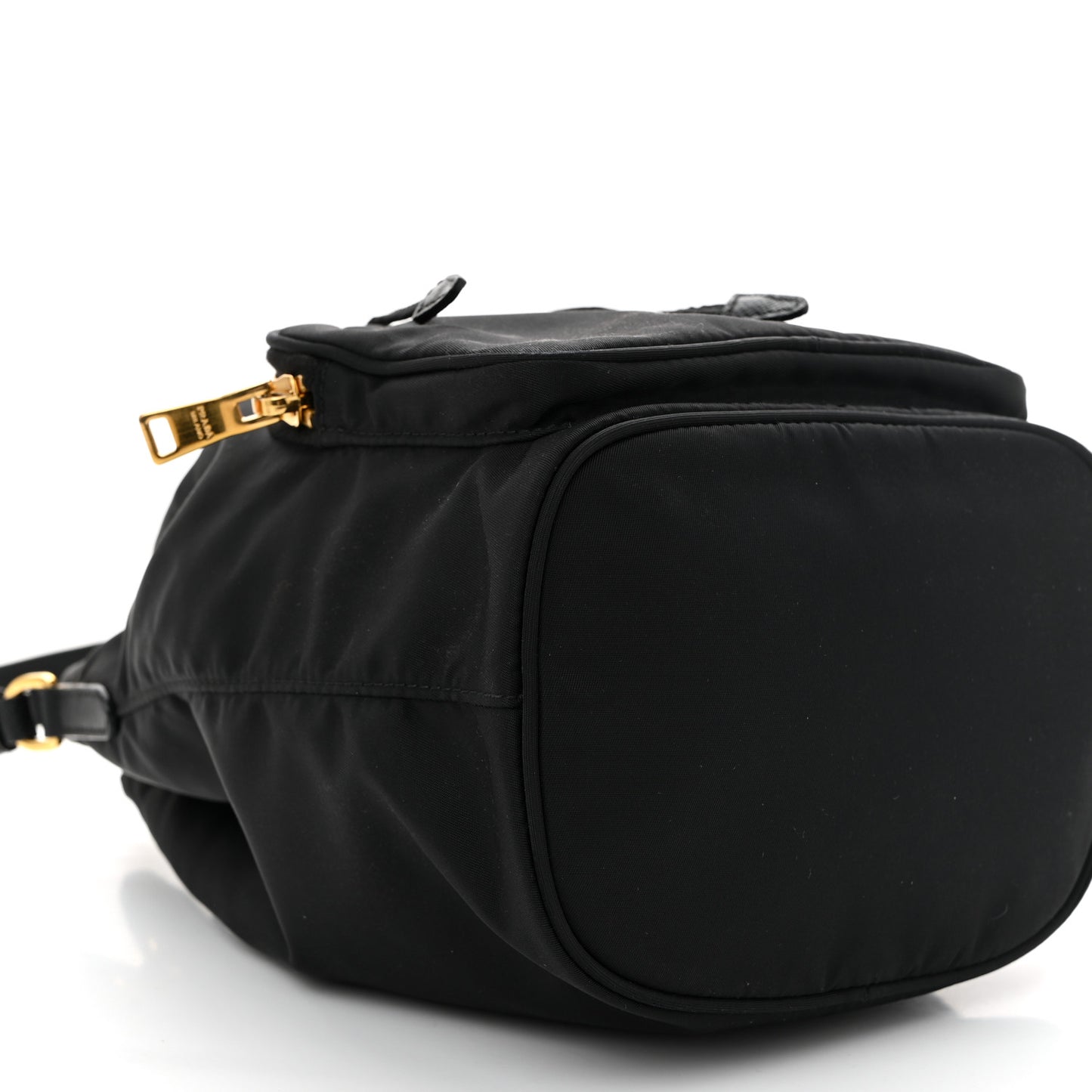 Saffiano Tessuto Nylon Mini Bucket Crossbody Bag Black