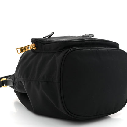 Prada Saffiano Tessuto Nylon Mini Bucket Crossbody Bag Black 10 of 11