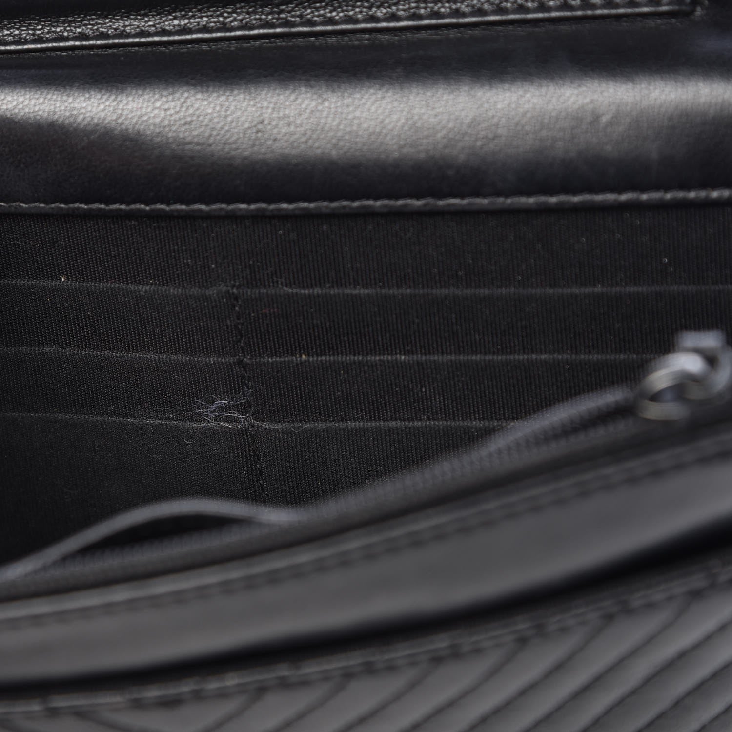 Chanel Lambskin Chevron Quilted Wallet On Chain WOC So Black 15 of 17