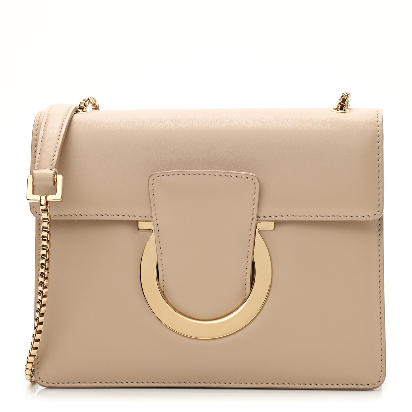 Calfskin Thalia Flap Shoulder Bag Macadamia