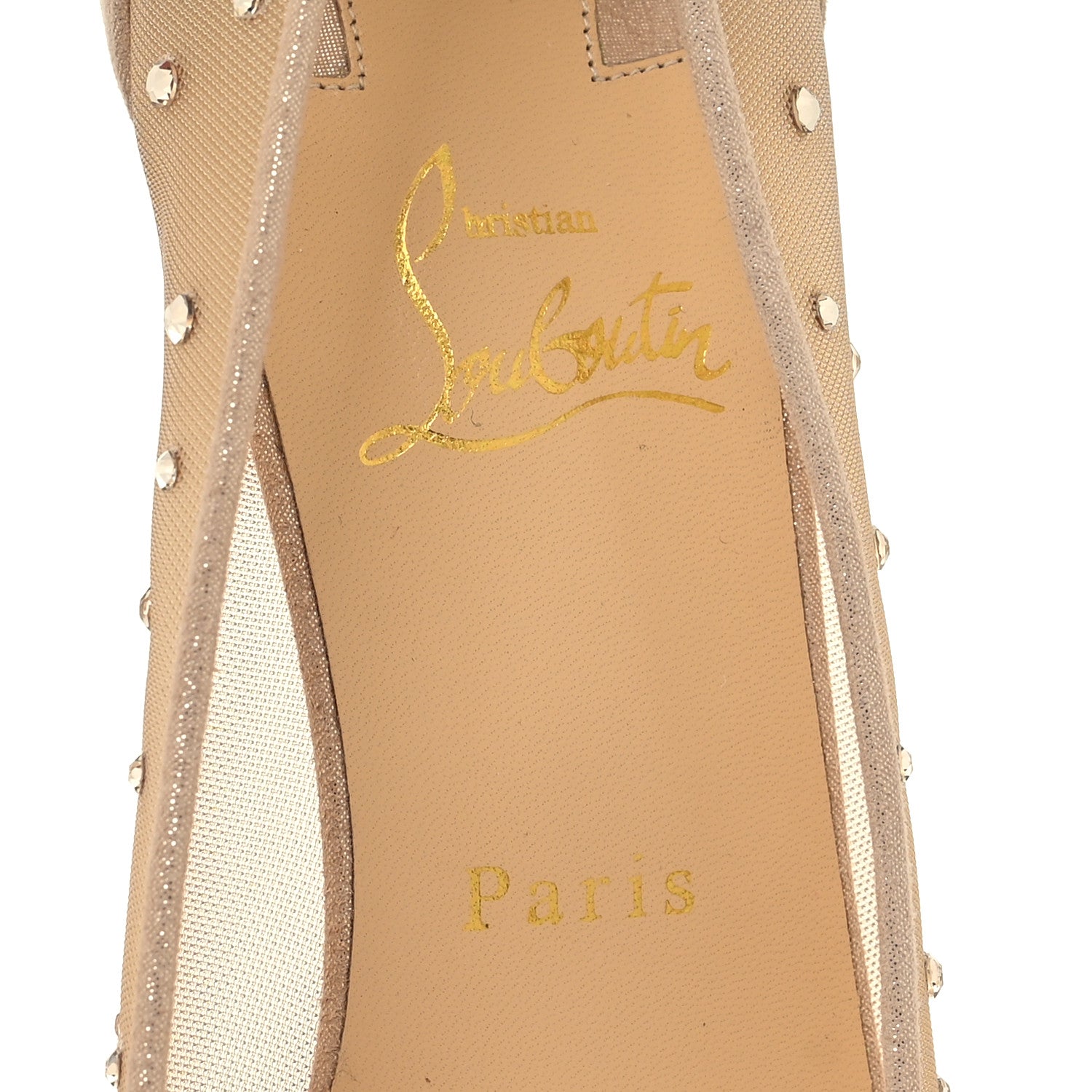 Christian Louboutin Suede Lame Crystal Strass Follies 85 Pumps 41 Light Silk 7 of 8