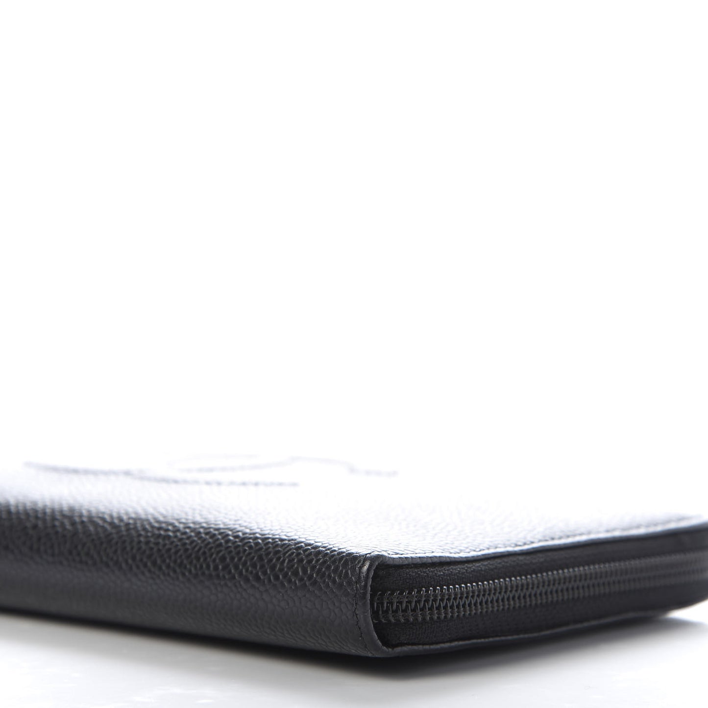 Caviar Large Timeless CC Zip Around Organizer Wallet Black