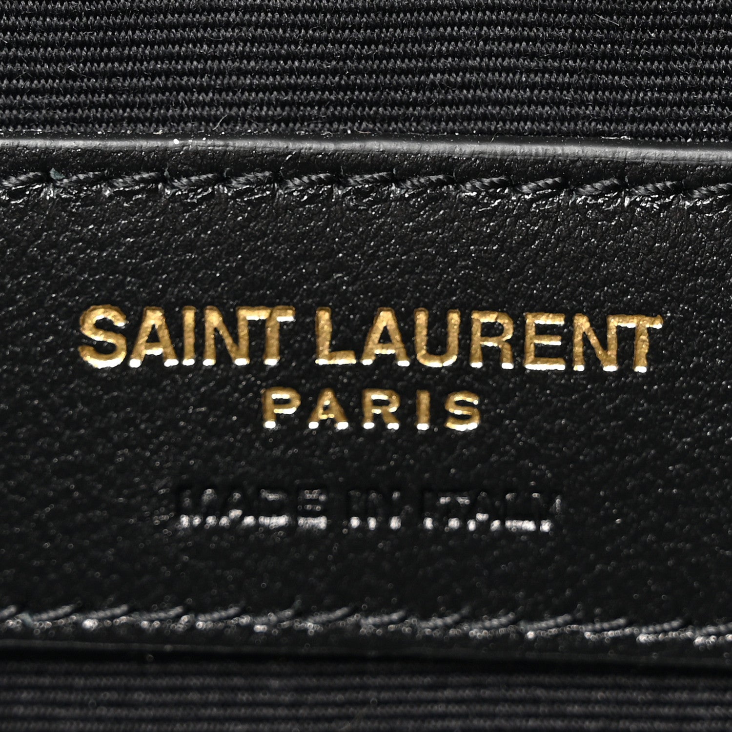 Saint Laurent Grain De Poudre Chevron Monogram Bill Pouch Senape Yellow 6 of 9