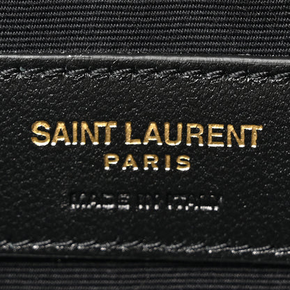 Saint Laurent Grain De Poudre Chevron Monogram Bill Pouch Senape Yellow 6 of 9