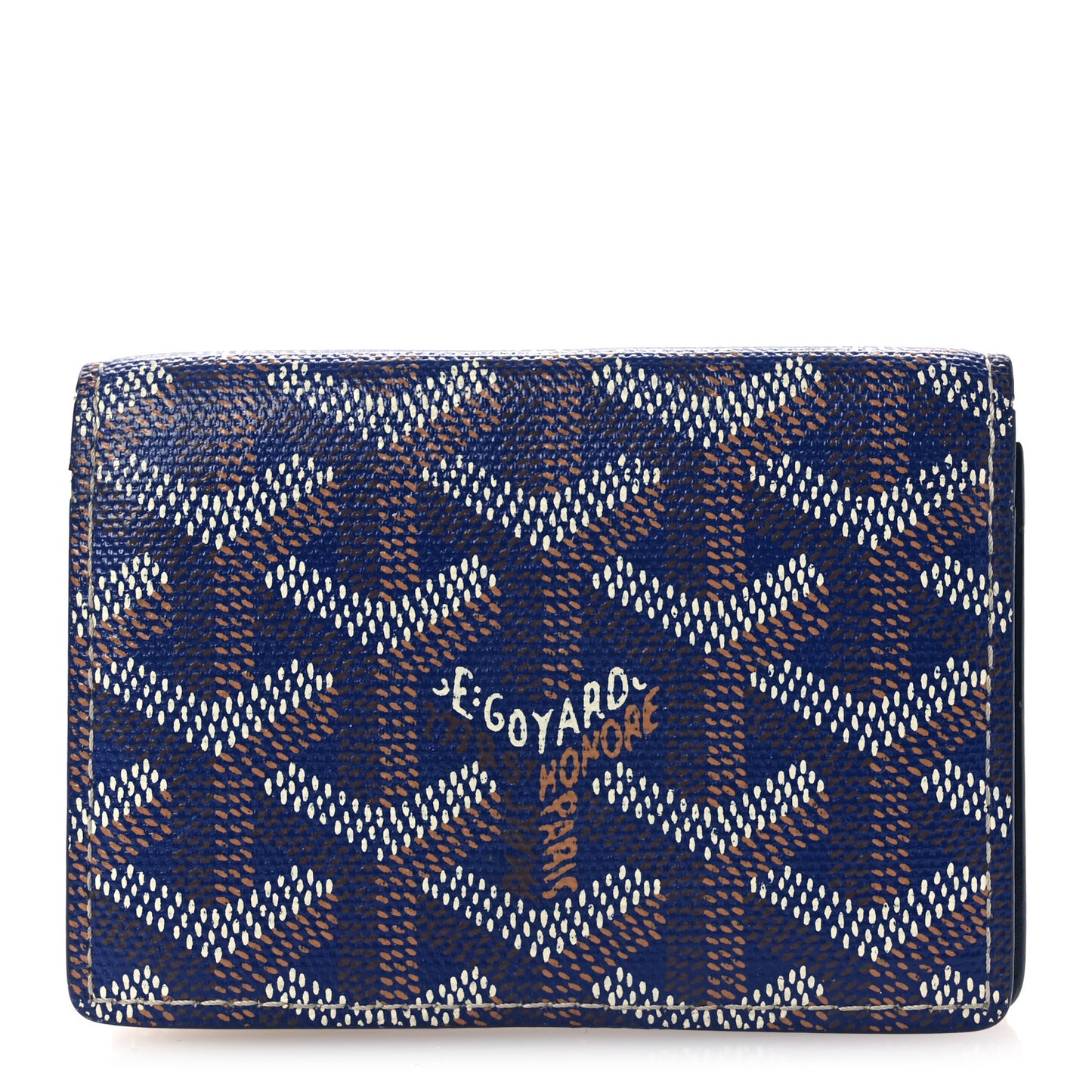 Goyardine Business Card Holder Navy