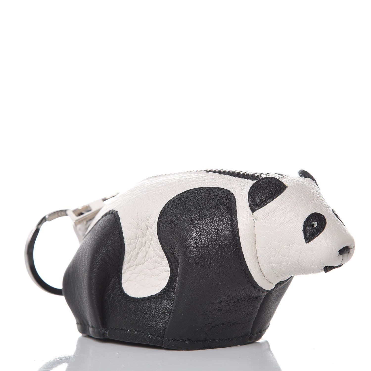 Loewe Calfskin Panda Coin Pouch Bag Charm Key Holder Black White 3 of 6
