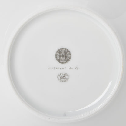 Hermes Porcelain Mosaique Au 24 Breakfast Cup And Saucer Set Of 2 Platine 25 of 27