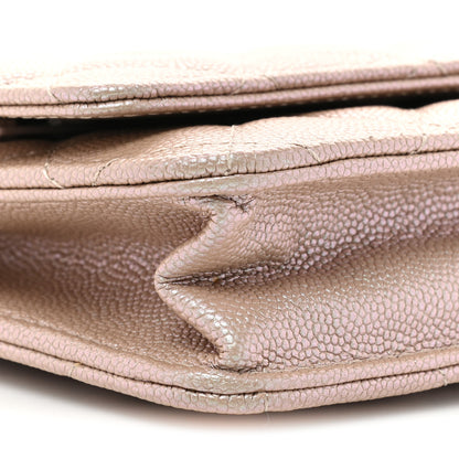 Chanel Iridescent Caviar Quilted Wallet on Chain WOC Beige 11 of 14