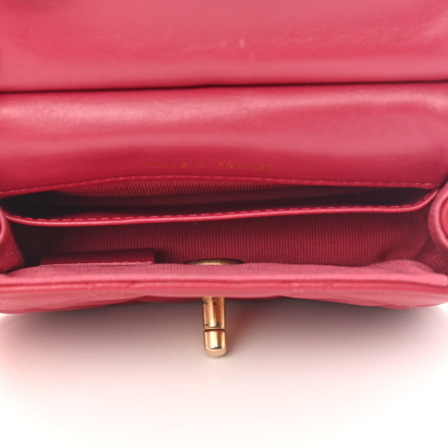 Chanel Calfskin Quilted Lady Handle Flap Card Holder With Chain Dark Pink 4 of 11