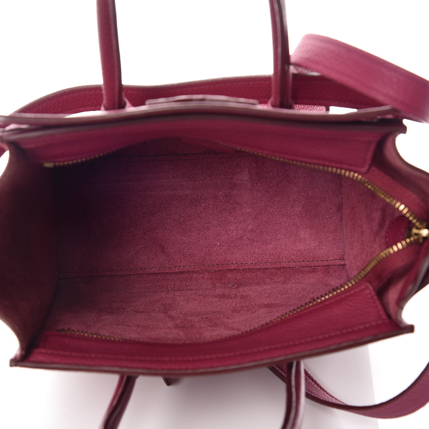 Celine Drummed Calfskin Nano Luggage Plum 8 of 9