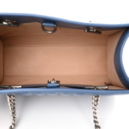 Gucci Calfskin Matelasse Aria Small GG Marmont Shoulder Tote Clear Blue 5 of 14