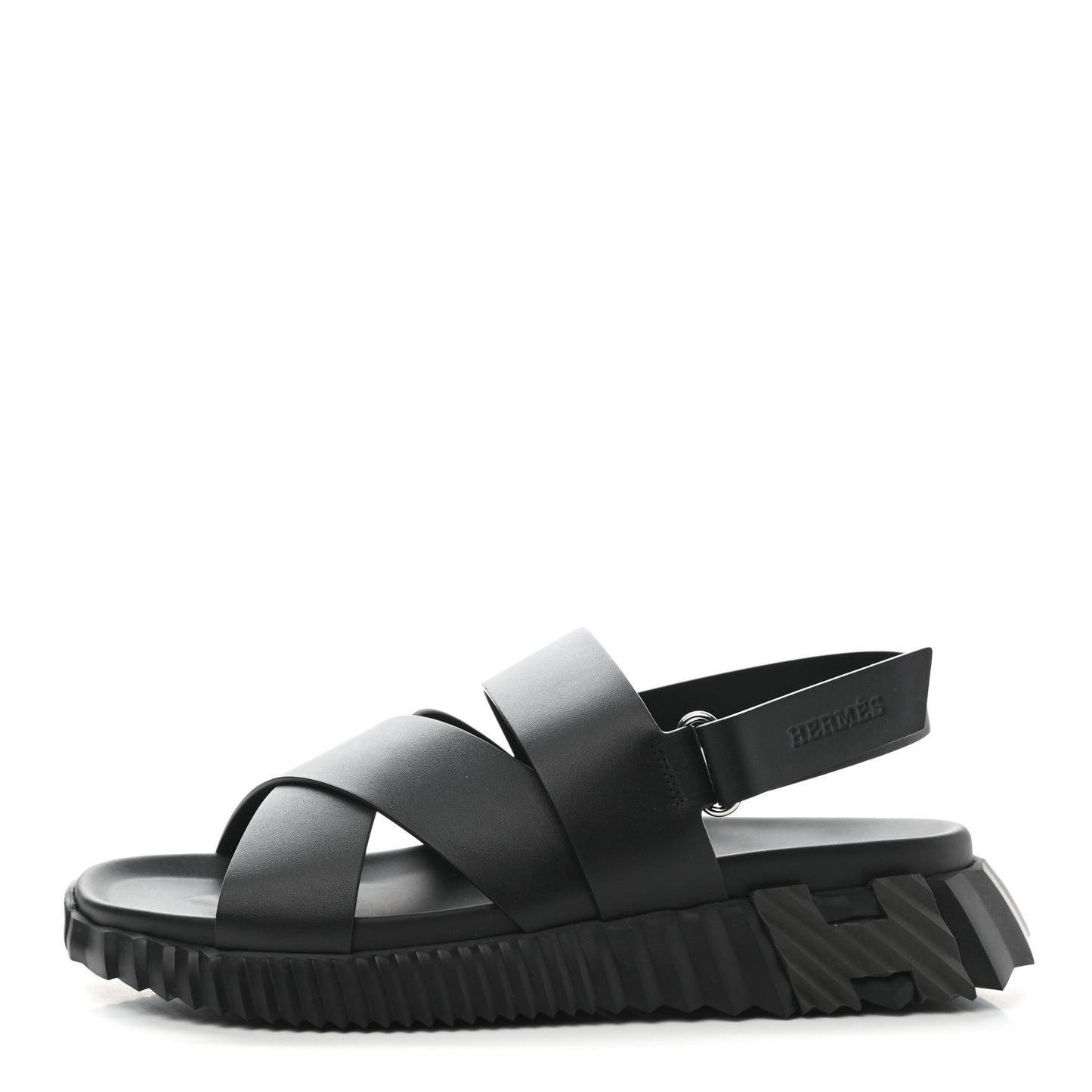 Calfskin Goatskin Mens Electric Sandals 43 Black