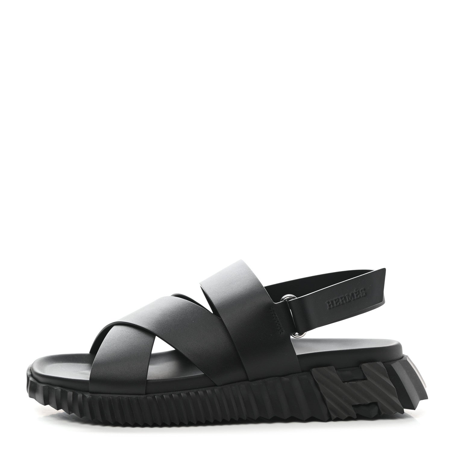Hermes Calfskin Goatskin Mens Electric Sandals 43 Black 1 of 9