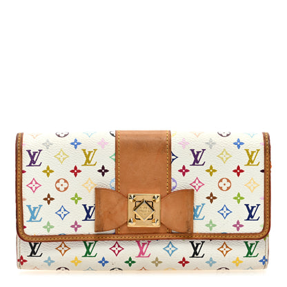 Louis Vuitton LOUIS VUITTON Monogram Multicolor Sarah Noeud Wallet White Litchi 1 of 15
