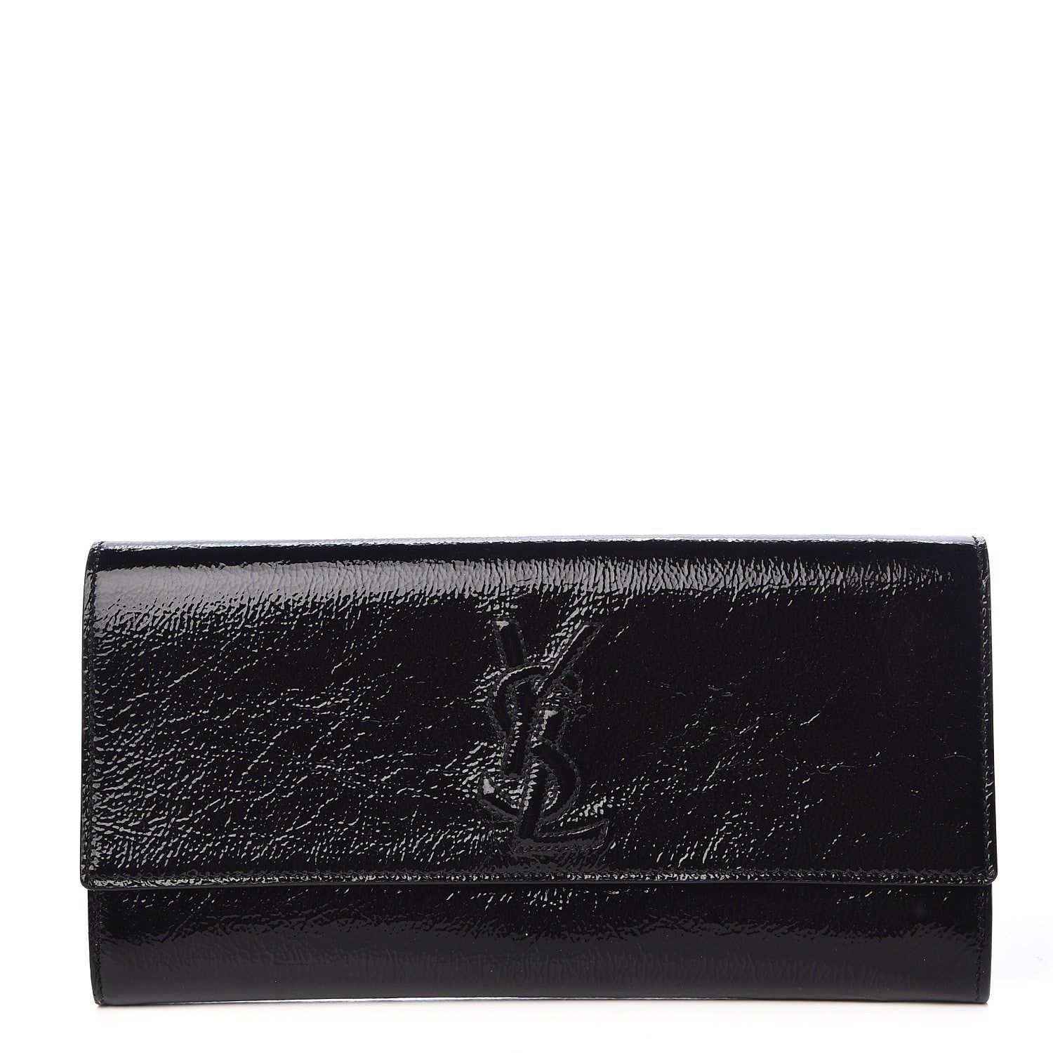 Saint Laurent Textured Patent Monogram Small Belle De Jour Clutch Black 1 of 12