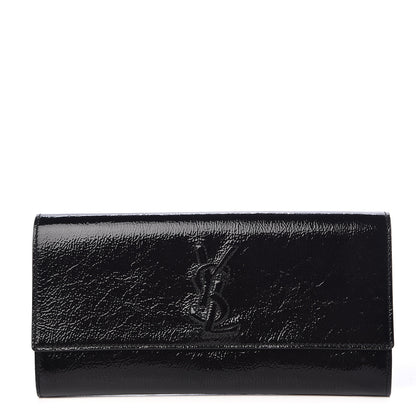 Saint Laurent Textured Patent Monogram Small Belle De Jour Clutch Black 1 of 12